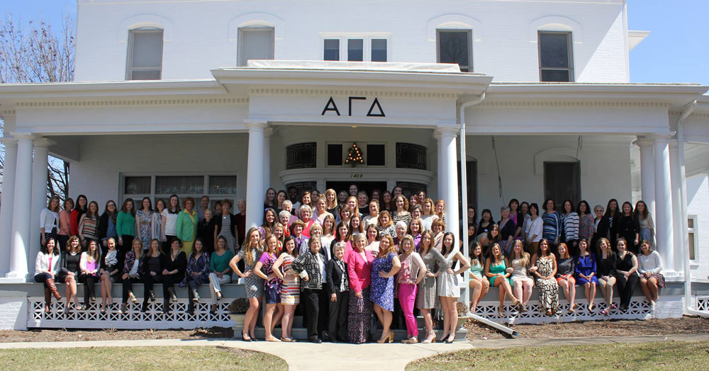 Alpha Gamma Delta sorority sisters