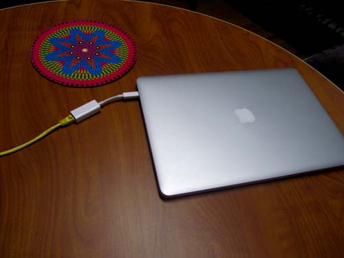 Ethernet connected to Laptop Ethernet Cable