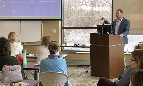 McGehee provides meditation training to a variety of groups, including law enforcement officials, student-athletes and corporate officials. 