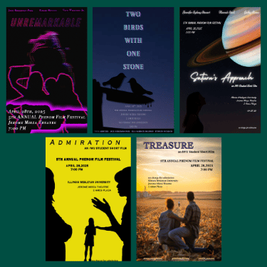 Five posters for iwu student film festival