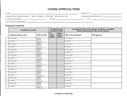 Study Abroad Course Approval