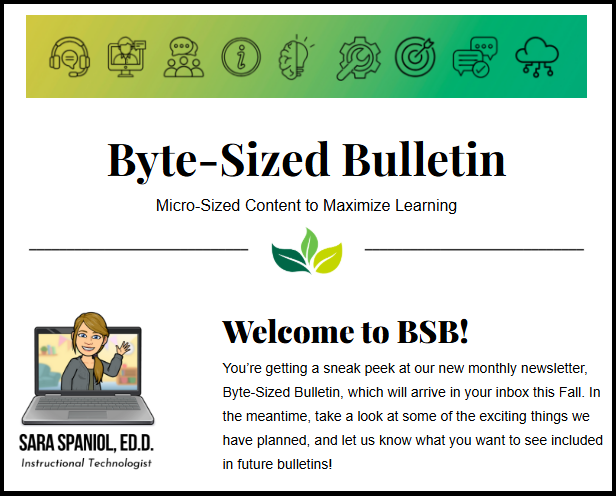 screencapture of byte sized bulletin volume 1 issue 1